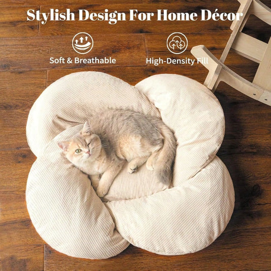 Elevated Cat Bed Wooden With Cushion Fluffy Pet Couch Sofa For Indoor Cats Raised Kitty Lounge Chair Suitable For Puppy Cat Furniture Large
