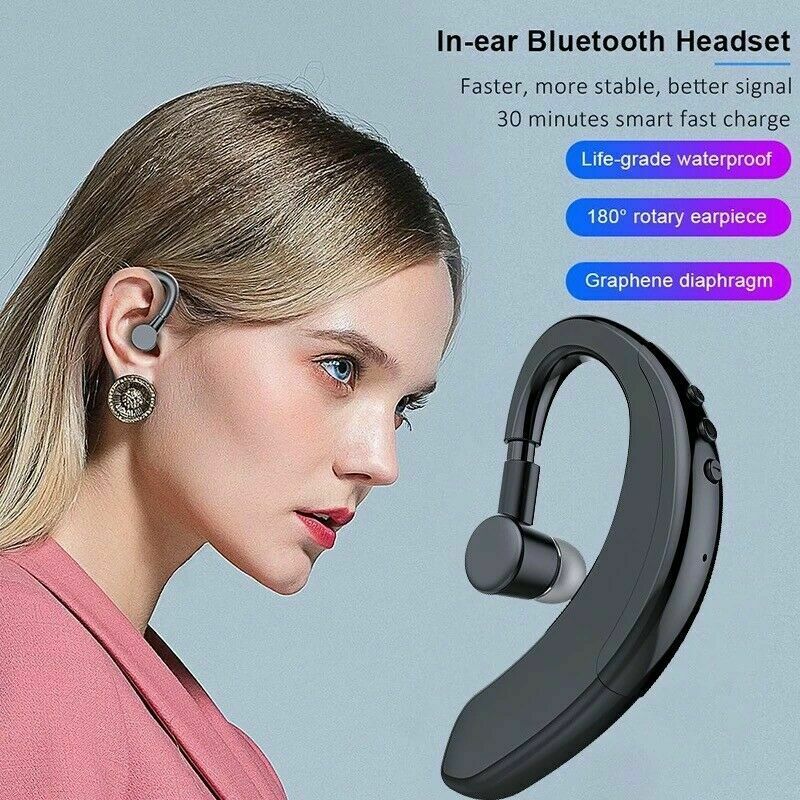 Bluetooth 5.0 Earpiece Wireless Headset Earbuds Noise Cancelling