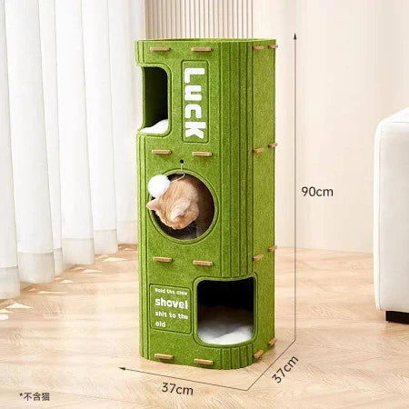 Multi-layer house four seasons universal climbing frame tree integrated tree hole